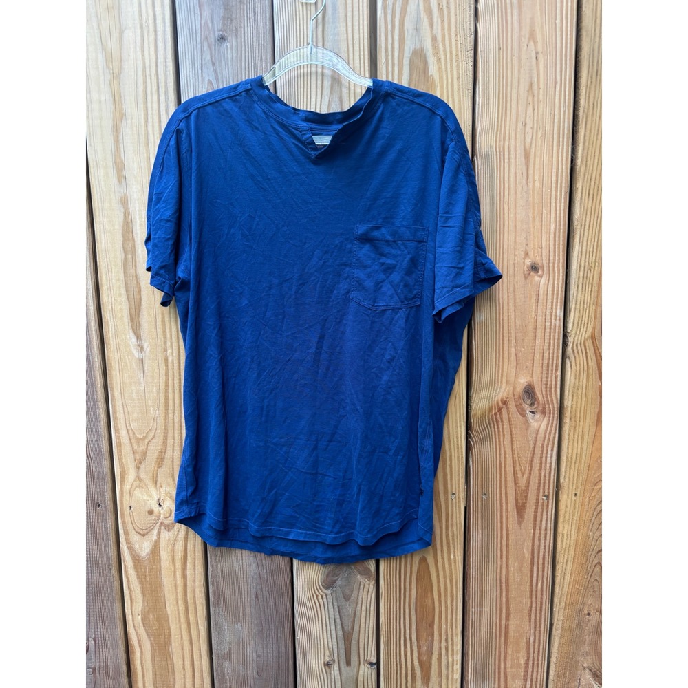 Good Man Brand Mens Blue‎ Cotton Notched V-Neck Pocket T-Shirt Size M